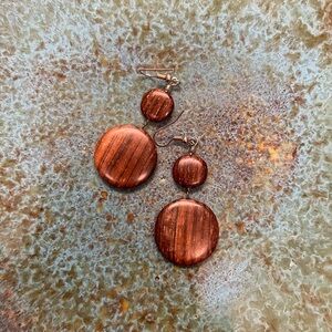 Wooden dangle earrings